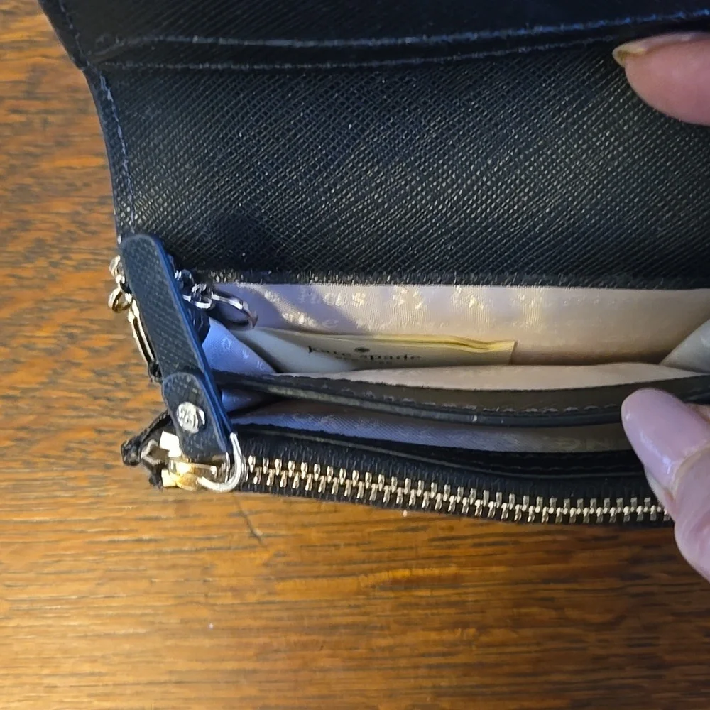 Kate Spade Compact Wallet With Key Ring In Red Poppy Field - Picture 6 of 16